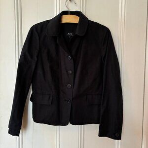 A.P.C. Cotton/Linen black blazer, Women sz 36, Vintage